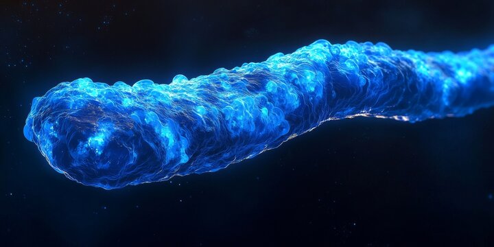 Bioluminescent Pyrosome Glowing Deep Sea