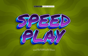 speed play editable text effect with a play and happy text style