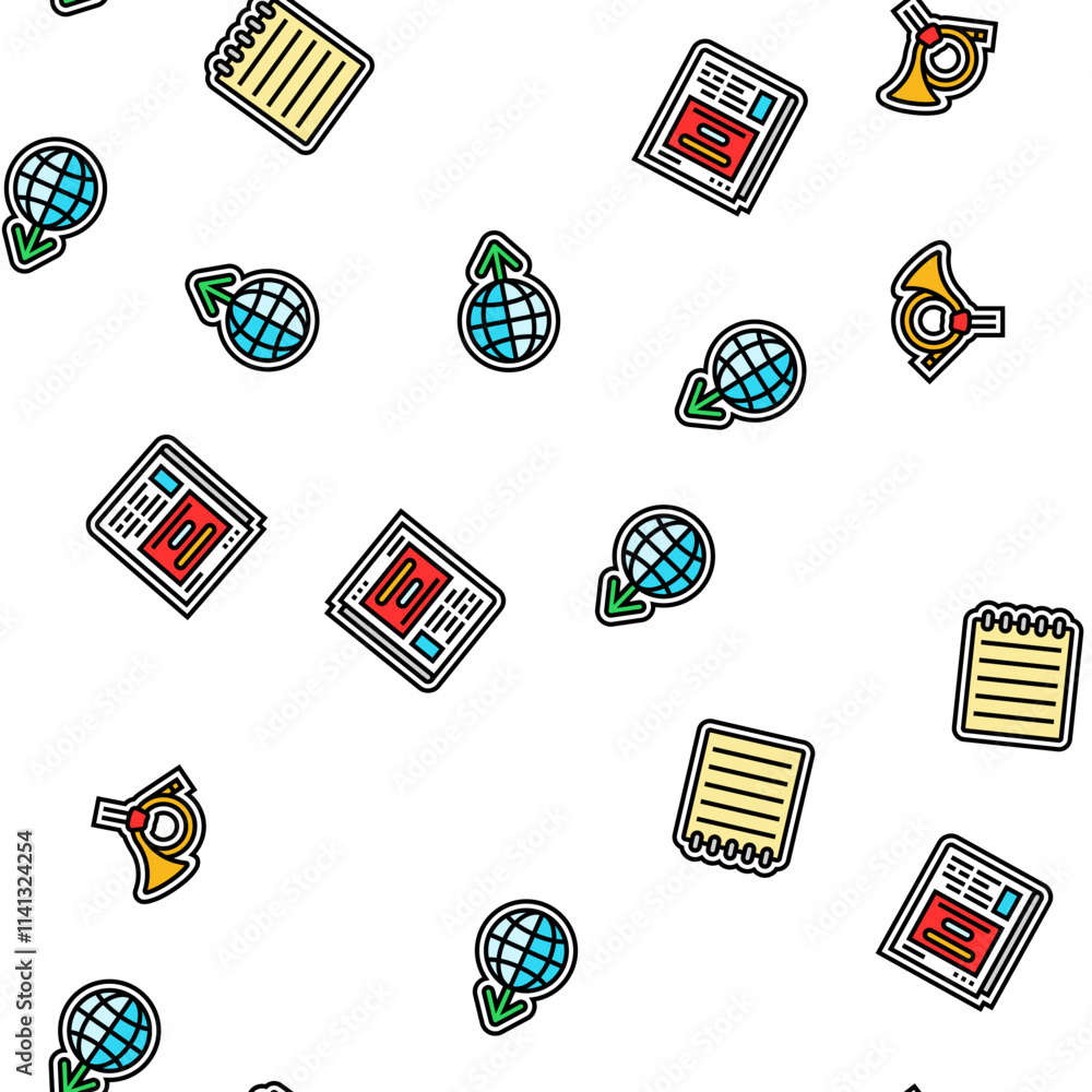 Poster download file computer data vector seamless pattern thin line illustration