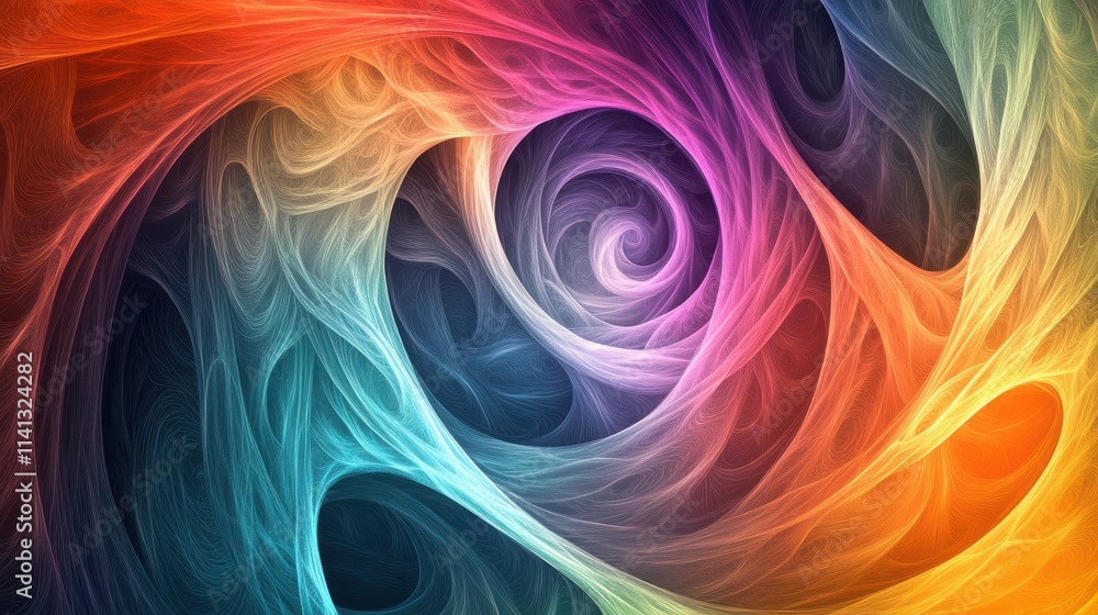 Poster a vibrant abstract swirl of colors creating a mesmerizing visual effect.