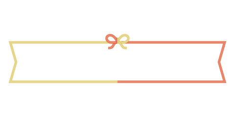 赤とゴールドの横長の和風、水引きのテキストフレーム