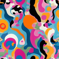 Colorful Abstract Seamless Geometric Pattern Background Texture Design Vector Print Wallpaper

