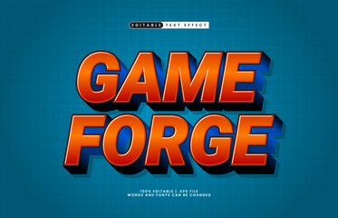 game forge editable text effect with a kids and game text style