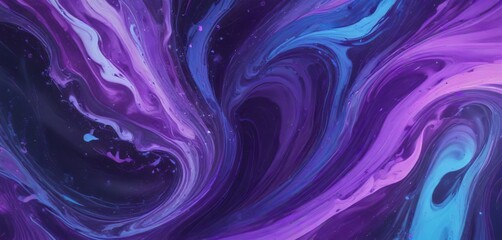 Fototapeta premium Aesthetic swirling pattern created by a purple and blue liquid mixture, liquid, artistic flair , flowing shapes