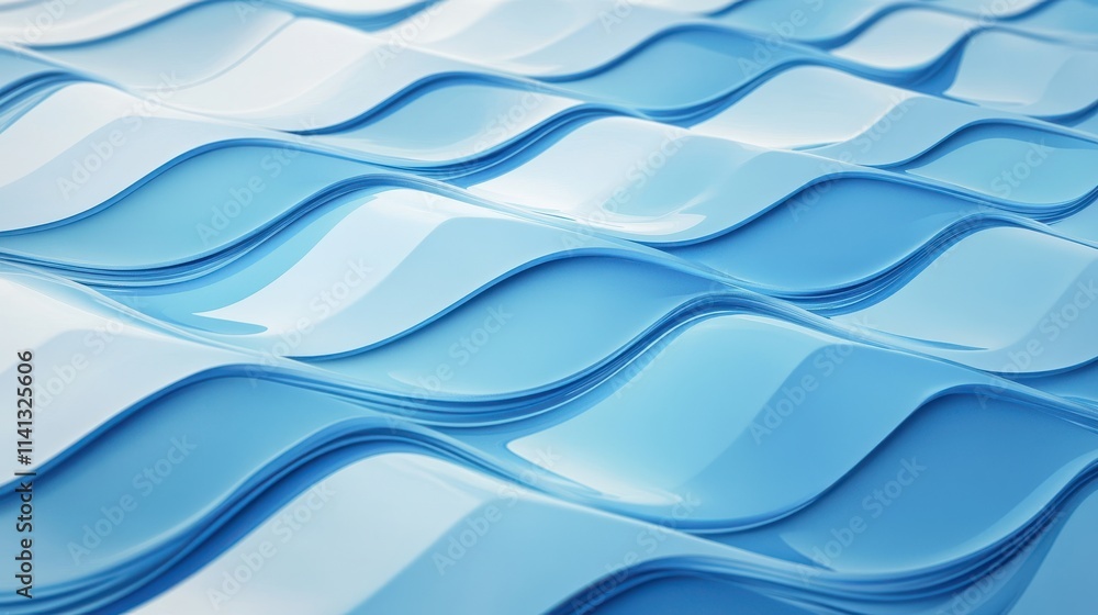 Poster abstract close-up of flowing blue waves creating a smooth, serene pattern.