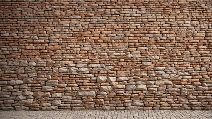 Ancient stone wall with brick and sandstone texture, rustic, walls, weathered