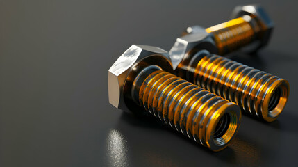 Anti-Theft Lug Lock Bolts 3D Illustration

