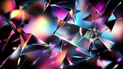 Colorful fractured glass creating a mesmerizing, abstract pattern with vibrant hues and reflective surfaces.