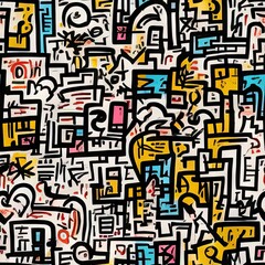 Obraz premium Colorful Abstract Seamless Geometric Pattern Background Texture Design Vector Print Wallpaper