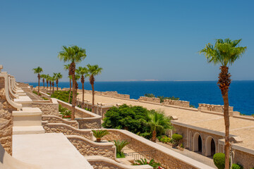 beautiful views of the coast of sahl hasheesh hurghada for banner background
