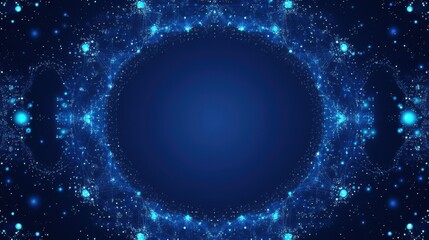 A mesmerizing abstract design featuring shimmering blue lights and intricate patterns, creating a captivating digital landscape.