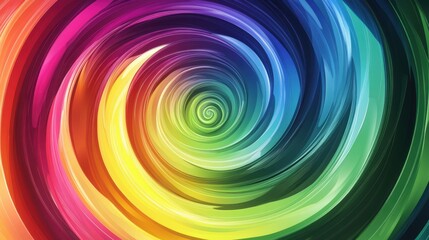 A vibrant swirl of colors creates a mesmerizing spiral effect, evoking a sense of motion and energy.