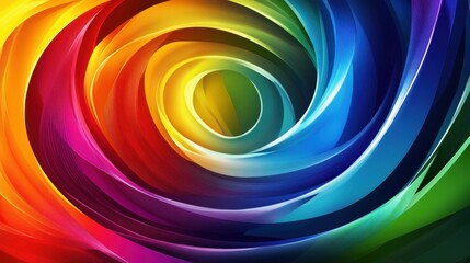 A vibrant swirl of colorful waves creates a captivating abstract design that evokes energy and creativity.