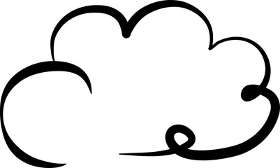 Continuous line drawing of cloud