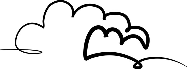 Continuous line drawing of cloud