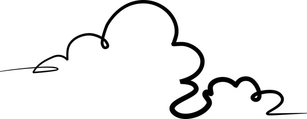 Continuous line drawing of cloud