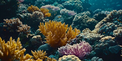 Vibrant Coral Reef Ecosystem Underwater Marine Life