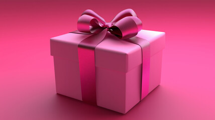 Fototapeta premium A gift box with a bow in pink concept