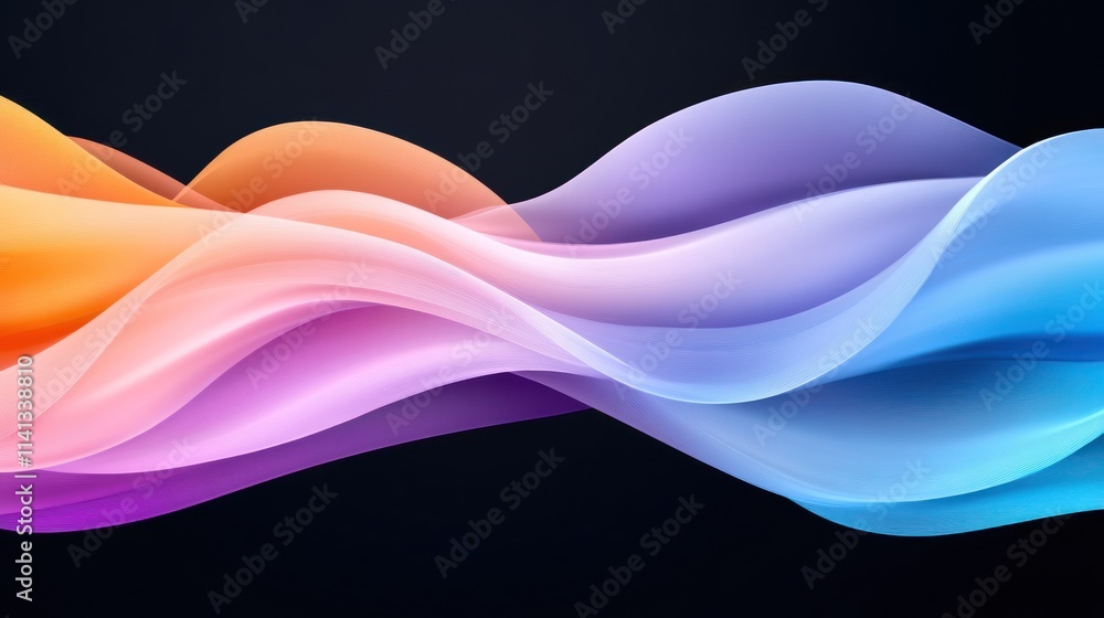 Poster abstract waves in vibrant colors create a fluid, dynamic design.