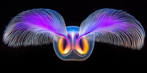 Bioluminescent Comb Jellyfish Vibrant Ocean Life