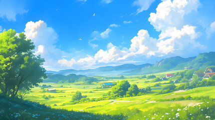 Fototapeta premium Peaceful Countryside landscape