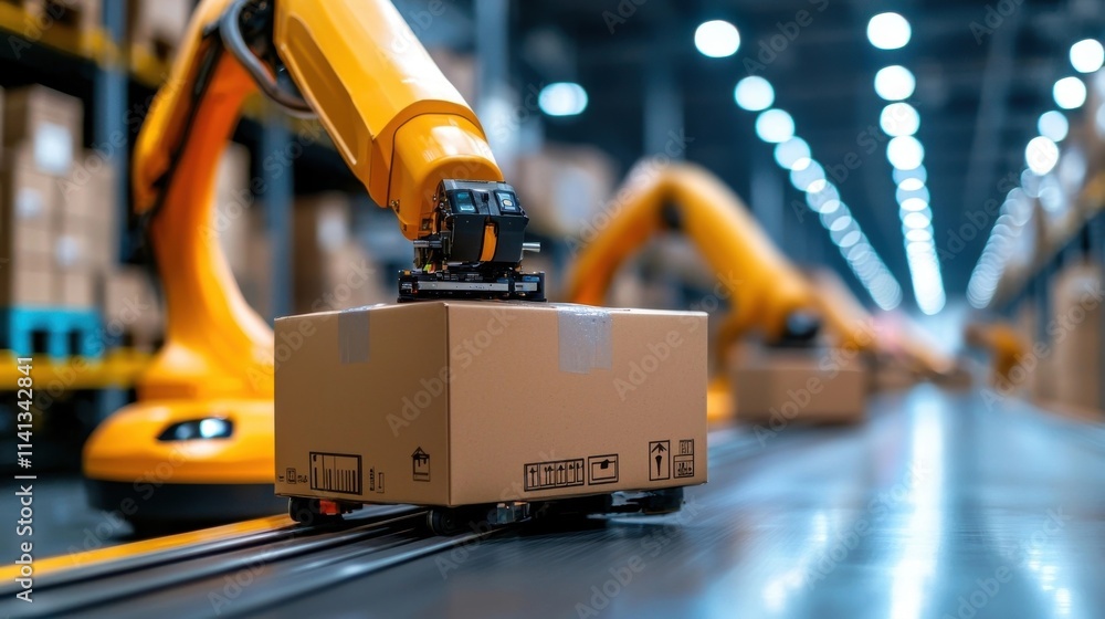 Poster automated warehouse management system with advanced equipment and technology for efficient logistics
