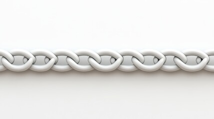 Obraz premium A close-up of a white metal chain link, showcasing its interlocking design against a plain background.