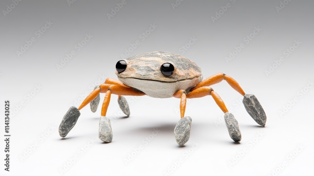 Poster a colorful crab with distinctive features stands against a neutral background, showcasing its unique