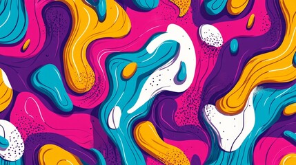 Vibrant Fluid Shapes in Psychedelic Colors