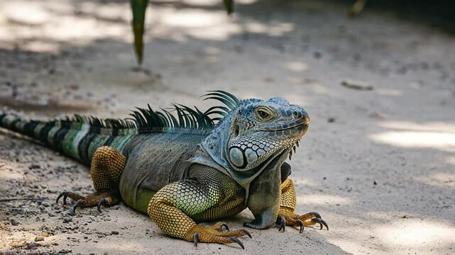 Close up of a iguana in the beach