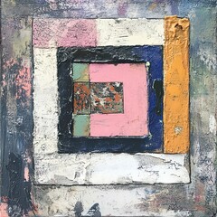 Naklejka premium Abstract Composition: Layers of Color and Texture