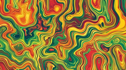Vibrant Groovy Patterns with Wavy Lines and Neon Hues