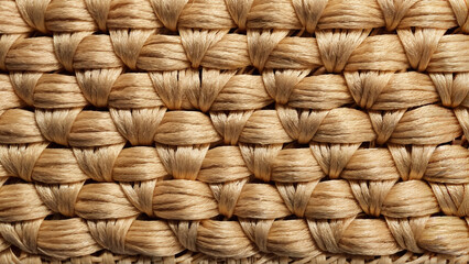 Close-up texture of a braided straw mat showcasing natural fibers and weaving pattern
