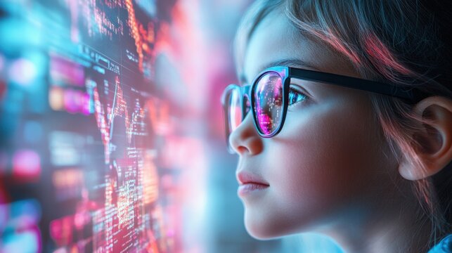 Young Girl Engaged with Digital Technology