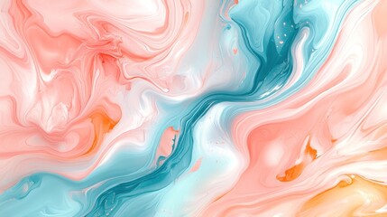 Obraz premium A vibrant abstract design featuring swirling pastel colors in pink, blue, and orange.