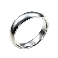 silver ring isolated on transparent background.