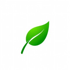 Green leaf logo design showcasing simplicity and elegance suitable for eco-friendly initiatives and organic brands