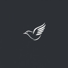 Obraz premium Elegant bird logo design featuring wings set against a dark background in a modern vector style