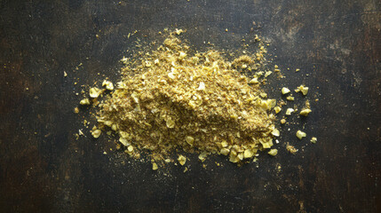 Dried herbs and spices mixture on dark background