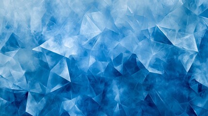 Naklejka premium Abstract geometric blue ice texture with sharp angles and intricate patterns, cool and modern background design