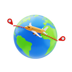 3D World Travel with Airplane