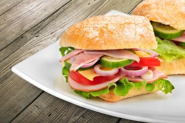 Grilled tasty fresh Panini with vegetable