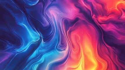 Obraz premium Abstract glowing liquid color waves in vibrant flowing motion on dark background
