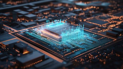 Obraz premium The Heart of Digital Innovation: A Glimpse into the Complex Microchip Architecture