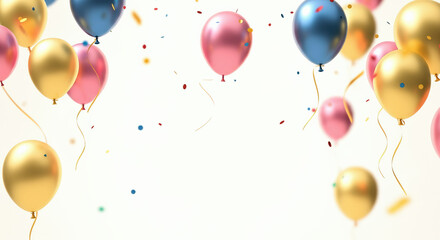 Festive Balloons and Confetti Celebration