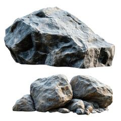 Isolated boulders with transparent background for design