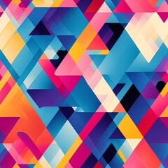 Colorful Abstract Seamless Geometric Pattern Background Texture Design Vector Print Wallpaper