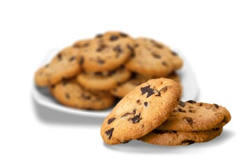 Homemade Chocolate sweet Chip Cookies Stacked