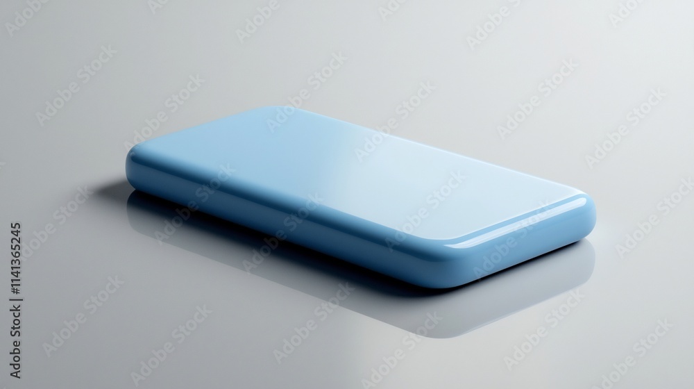 Poster a floating rubber eraser with clean sharp edges and soft blue reflections creates a minimalist abstr