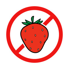 Obraz premium No Strawberry Sign on White Background